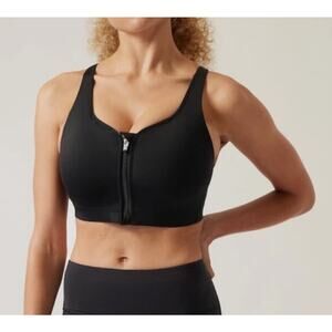 Athleta Advance Zip Front Bra Size 34C Black